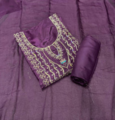 Fancy Glass Organza Suit Set with Zari Thread & Sequins Work - Yanchi