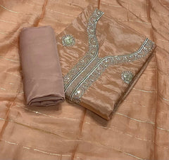 Fancy Glass Organza Suit Set with Zari Thread & Sequins Work - Yanchi