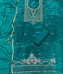 Fancy Glass Organza Suit Set with Zari Thread & Sequins Work - Yanchi