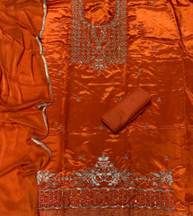 Fancy Glass Organza Suit Set with Zari Thread & Sequins Work - Yanchi