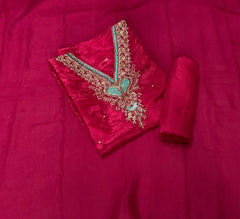 Fancy Glass Organza Suit Set with Zari Thread & Sequins Work - Yanchi