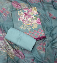 Fancy Jaam Satin Print Suit Set - Yanchi