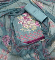 Fancy Jaam Satin Print Suit Set - Yanchi