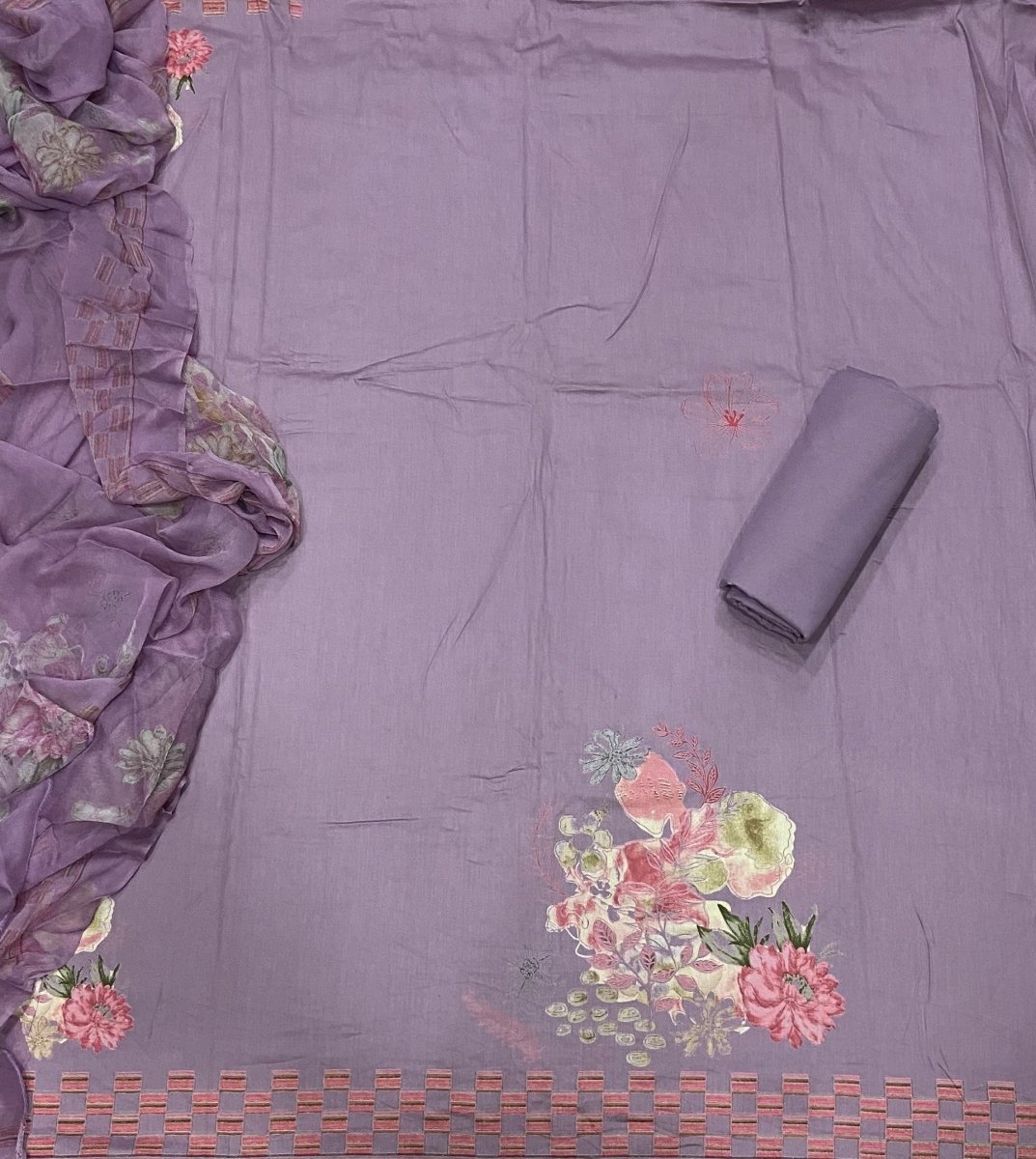 Fancy Jaam Satin Print Suit Set - Yanchi