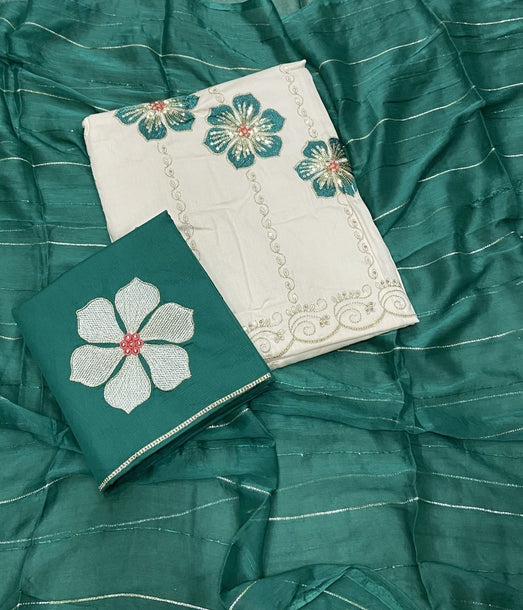 Fancy Jaam Suit Set with Heavy Thread & sequence work - Yanchi