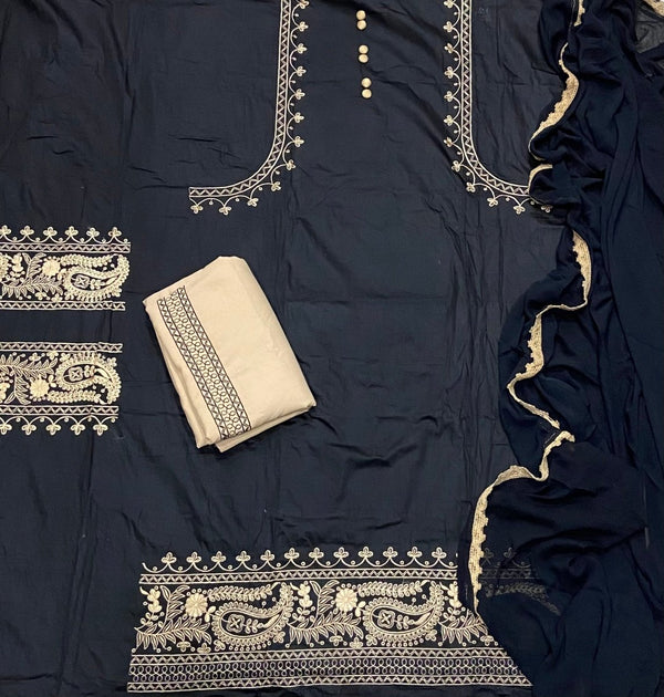Fancy Jaam Suit Set with Heavy Thread work - Yanchi
