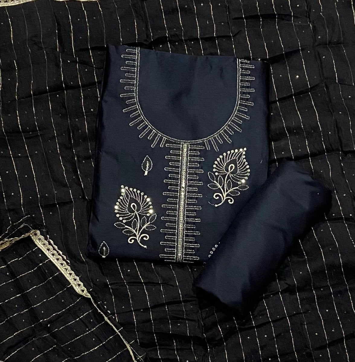 Fancy Jaam Suit Set with Heavy Thread work - Yanchi