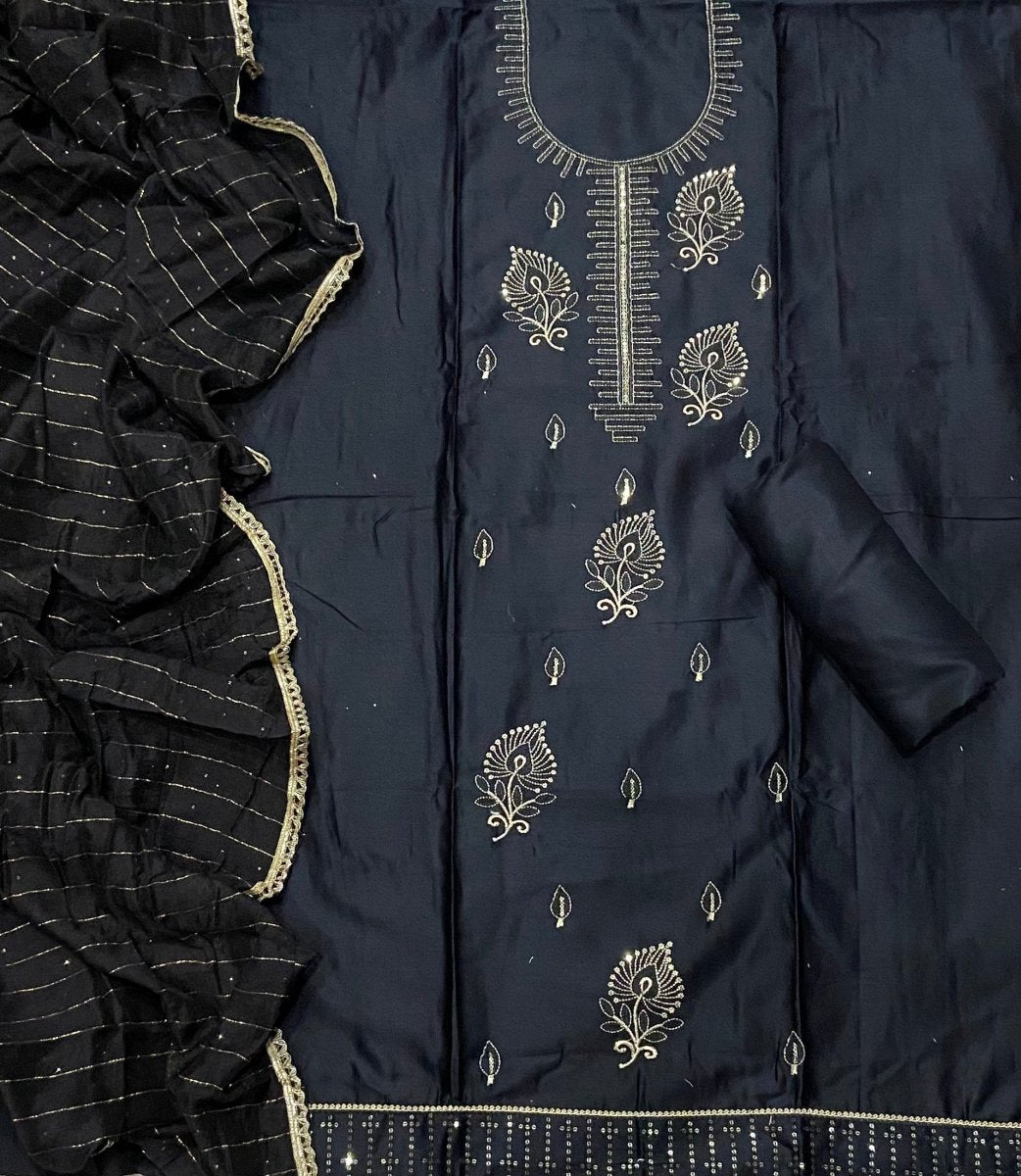 Fancy Jaam Suit Set with Heavy Thread work - Yanchi