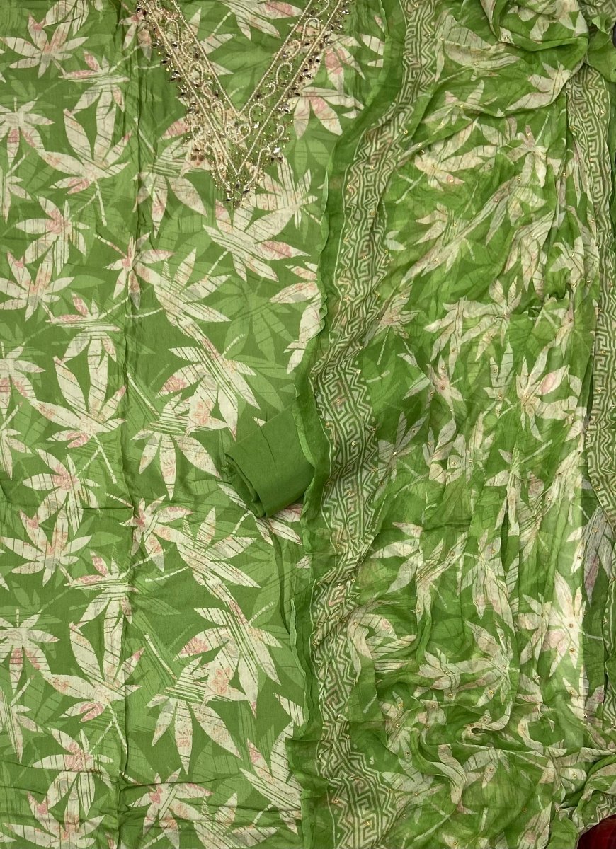 Fancy Musleen Suit Set (Real Mirror Work) - Yanchi