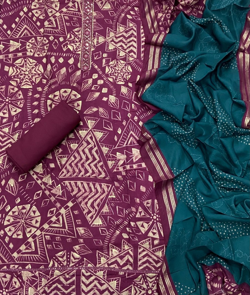 Fancy Musleen Suit Set with nack sequence work - Yanchi
