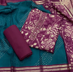 Fancy Musleen Suit Set with nack sequence work - Yanchi