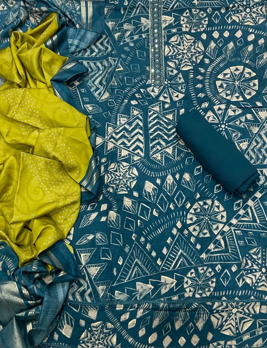 Fancy Musleen Suit Set with nack sequence work - Yanchi