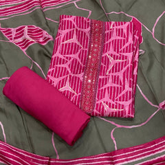 Fancy Musleen Suit Set with nack sequence work - Yanchi
