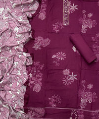 Fancy Musleen Suit Set with nack sequence work - Yanchi