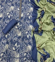 Fancy Musleen Suit Set with nack Zari work - Yanchi