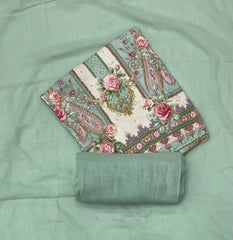Fancy Muslin Suit Set with Heavy Cutdana Work - Yanchi