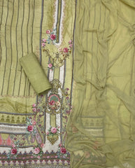 Fancy Muslin Suit Set with Heavy Cutdana Work - Yanchi