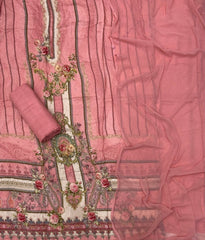 Fancy Muslin Suit Set with Heavy Cutdana Work - Yanchi