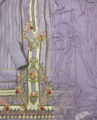 Fancy Muslin Suit Set with Heavy Cutdana Work - Yanchi