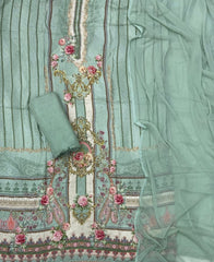 Fancy Muslin Suit Set with Heavy Cutdana Work - Yanchi