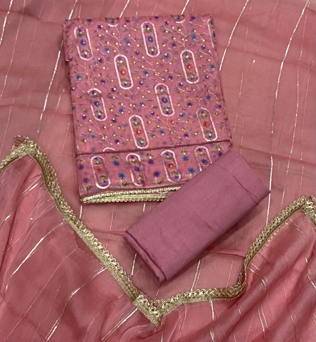 Fancy Ozan Positon Silk Suit Set with Zari & Sequins Work - Yanchi