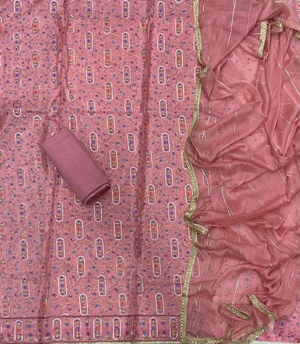 Fancy Ozan Positon Silk Suit Set with Zari & Sequins Work - Yanchi