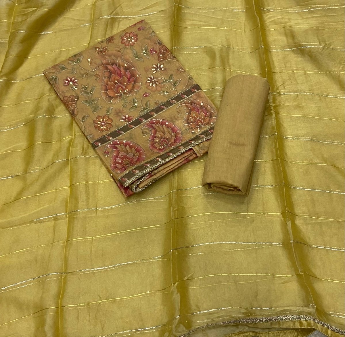 Fancy Ozan Positon Silk Suit Set with Zari & Sequins Work - Yanchi