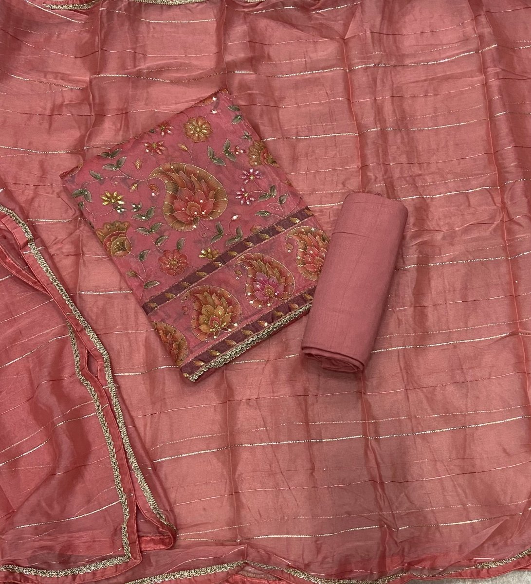 Fancy Ozan Positon Silk Suit Set with Zari & Sequins Work - Yanchi