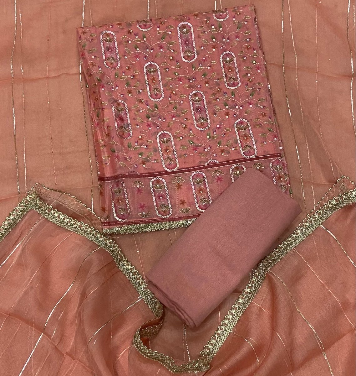 Fancy Ozan Positon Silk Suit Set with Zari & Sequins Work - Yanchi