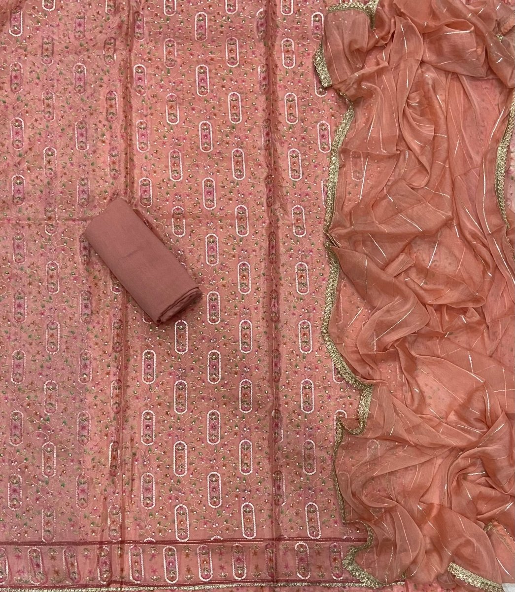 Fancy Ozan Positon Silk Suit Set with Zari & Sequins Work - Yanchi