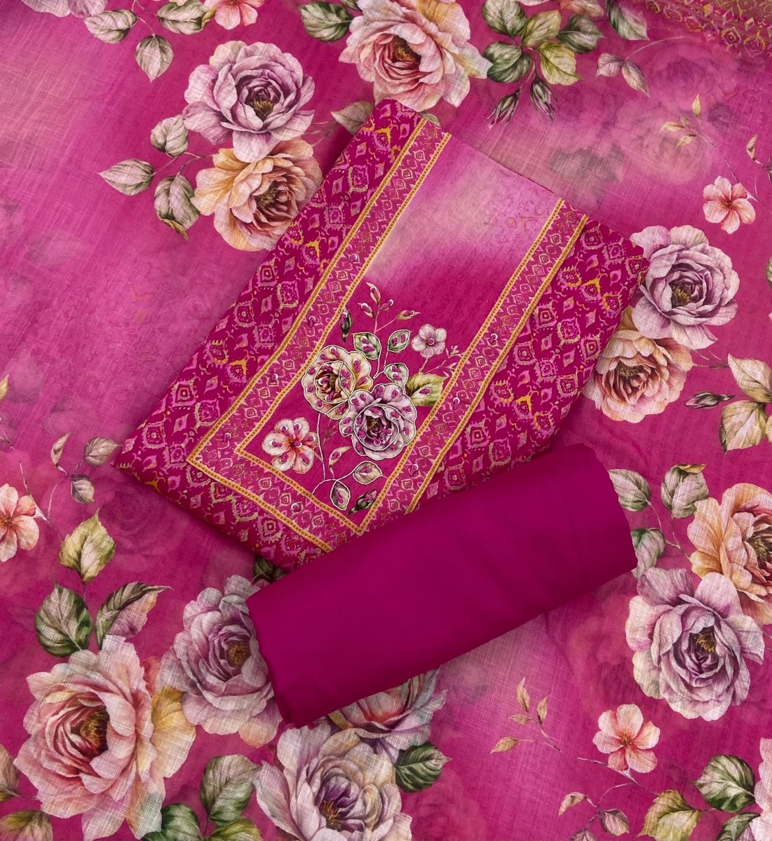 Fancy Pure Cotton Suit Set - Yanchi