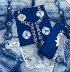 Fancy Pure Cotton Suit Set with Stone work - Yanchi