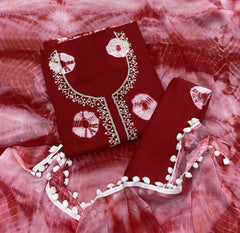 Fancy Pure Cotton Suit Set with Stone work - Yanchi