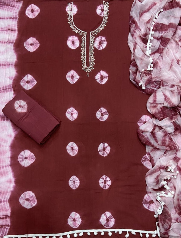 Fancy Pure Cotton Suit Set with Stone work - Yanchi