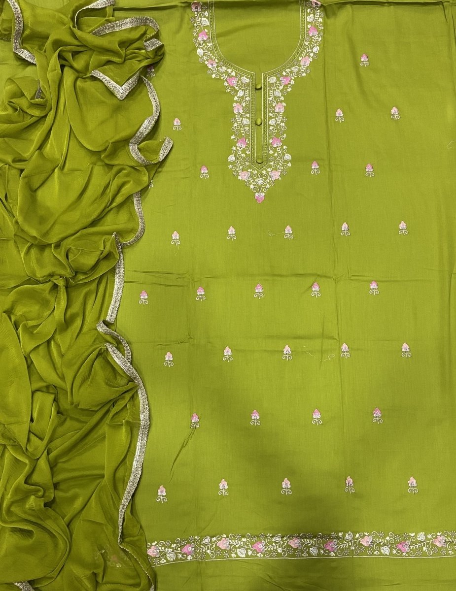 Fancy Pure Jaam suit set with Thread work ￼ - Yanchi