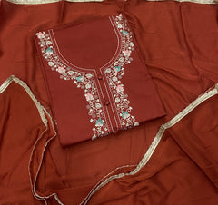 Fancy Pure Jaam suit set with Thread work ￼ - Yanchi