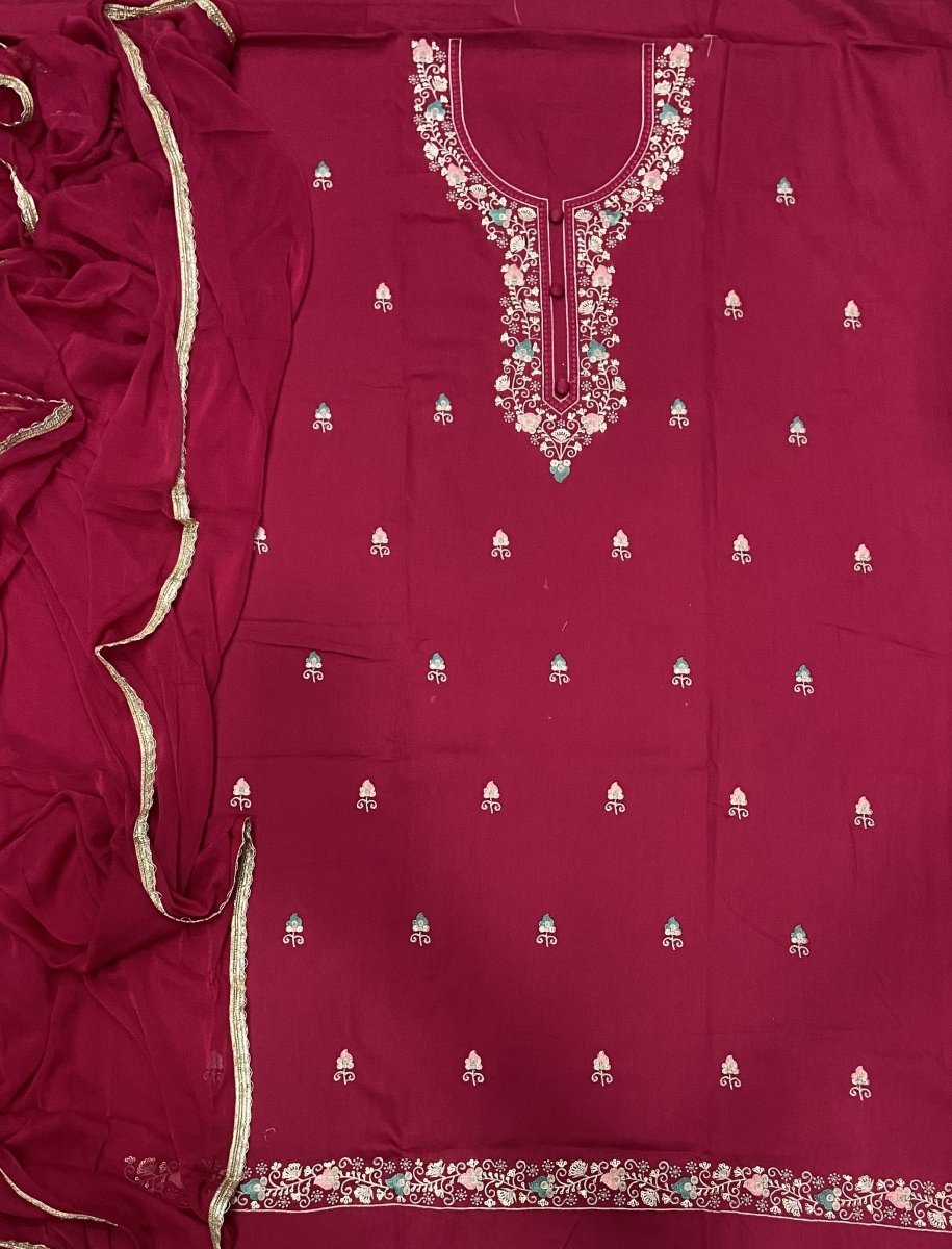 Fancy Pure Jaam suit set with Thread work ￼ - Yanchi