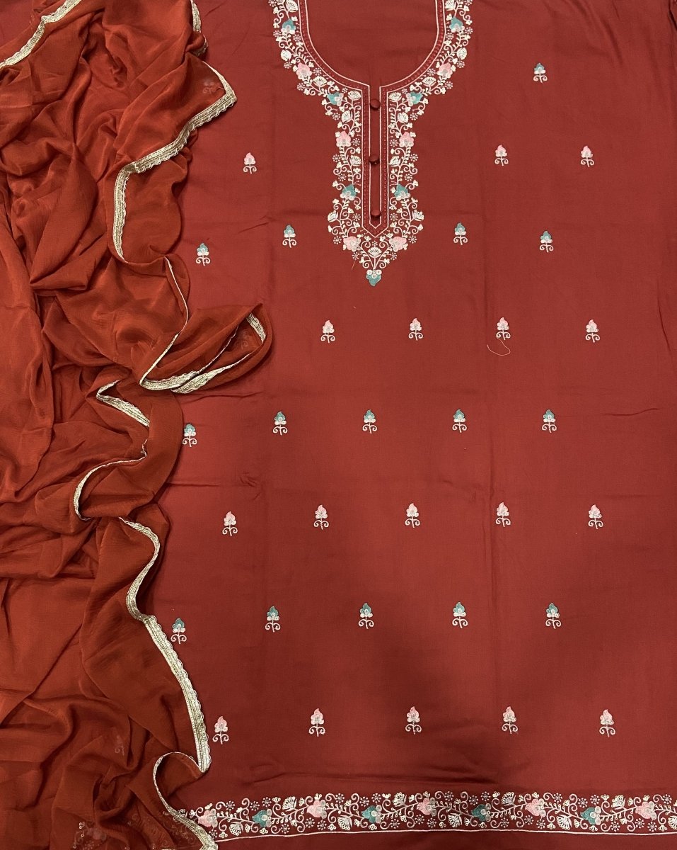Fancy Pure Jaam suit set with Thread work ￼ - Yanchi