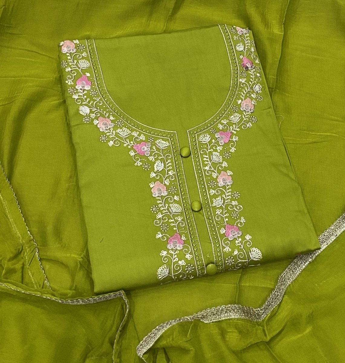 Fancy Pure Jaam suit set with Thread work ￼ - Yanchi