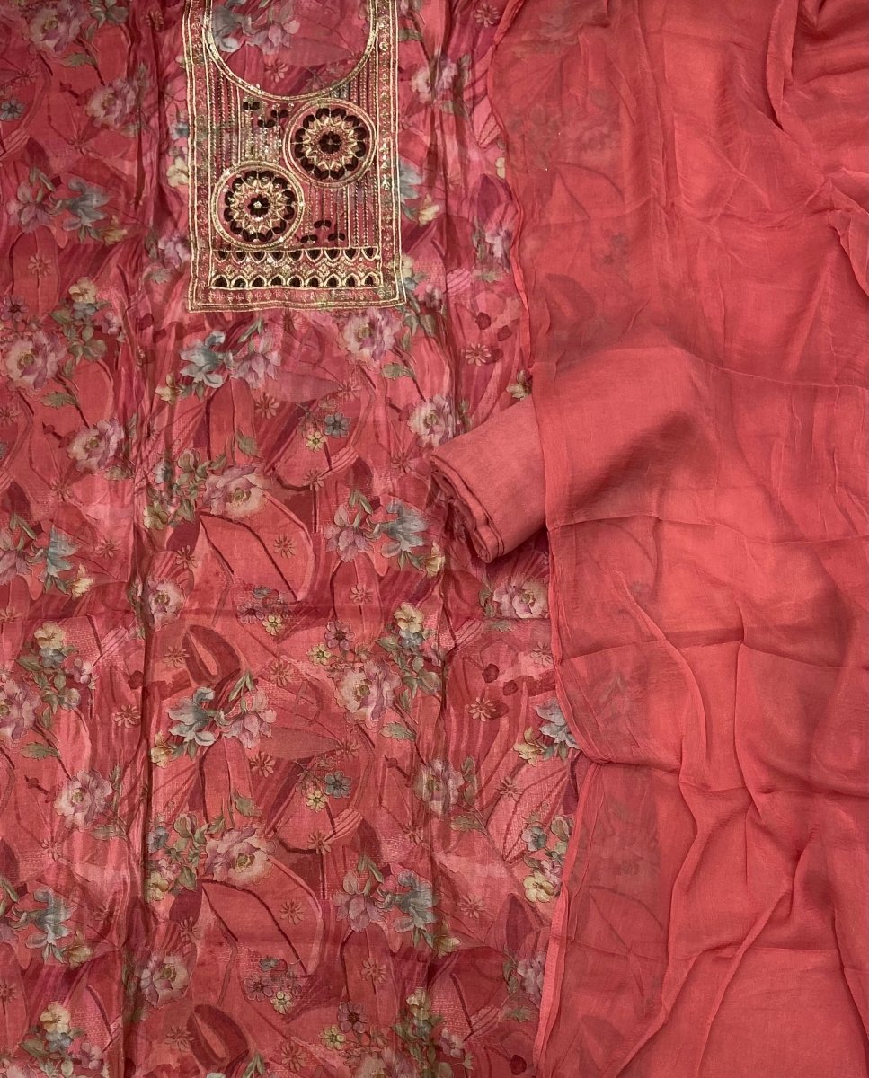 Fancy Shimmer Silk Suit Set with Heavy Zari Thread Work - Yanchi