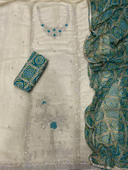 Fancy Shimmer Suit Set with Bits & Sequins Work - Yanchi
