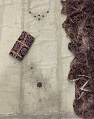 Fancy Shimmer Suit Set with Bits & Sequins Work - Yanchi