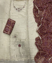 Fancy Shimmer Suit Set with Bits & Sequins Work - Yanchi