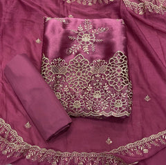 Fancy Shimmer Suit Set with Sequins & Stone Work - Yanchi