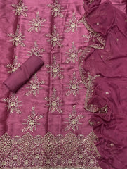 Fancy Shimmer Suit Set with Sequins & Stone Work - Yanchi