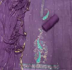 Fancy Shimmer Suit Set with Sequins & Zari Work - Yanchi