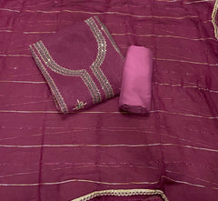 Fancy Shimmer Suit Set with Sequins & Zari Work - Yanchi