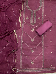 Fancy Shimmer Suit Set with Sequins & Zari Work - Yanchi