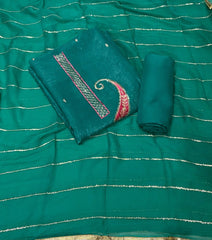 Fancy Shimmer Suit Set with Sequins & Zari Work - Yanchi