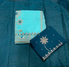 Fancy Shimmer Suit Set with Zari & Sequins Work - Yanchi